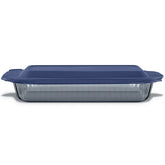 Pyrex® Colors Sculpted Tinted 9" x 13" Baking Dish with Plastic Lid, Smoke