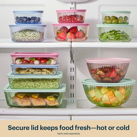 Pyrex® Simply Store® Tinted Glass Rectangle Storage Containers, 6-pc Set, Mixed Colors